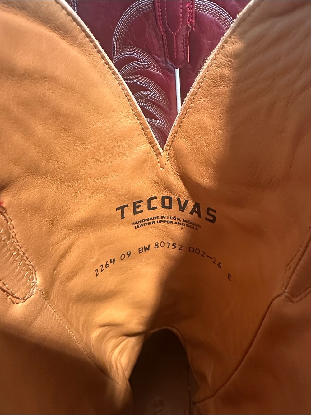 Tecovas—The Annie Wide-Calf Women’s Burgundy Leather Western Cowboy Boots - - Picture 7 of 7